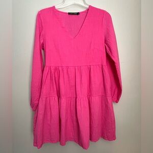 Hot Pink Ruffle Dress Medium